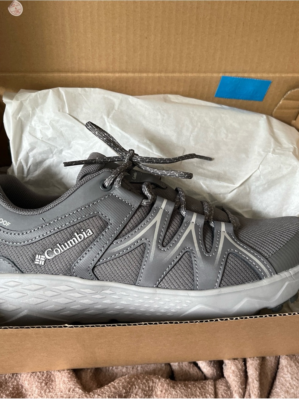 New Mens Columbia Omni Max Hiking Shoes Waterproof Grey Size 7